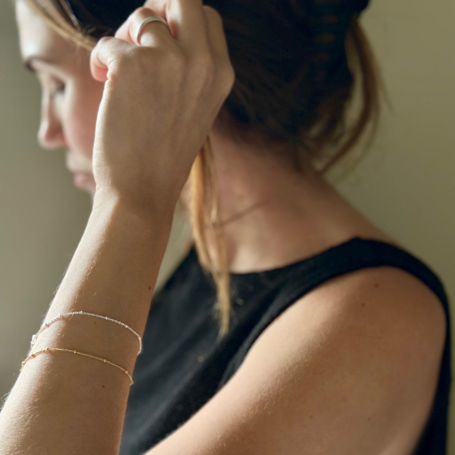 SILVER AND GOLD STACKING BRACELET