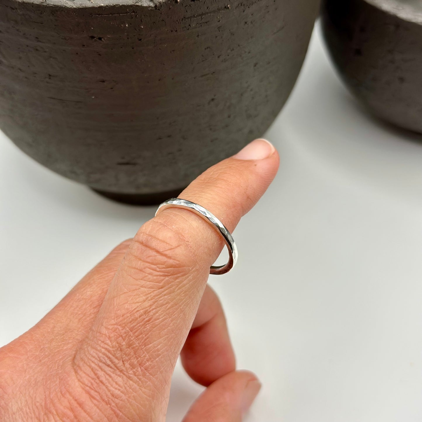 HAMMERED MINI POWER Stacking Ring ★