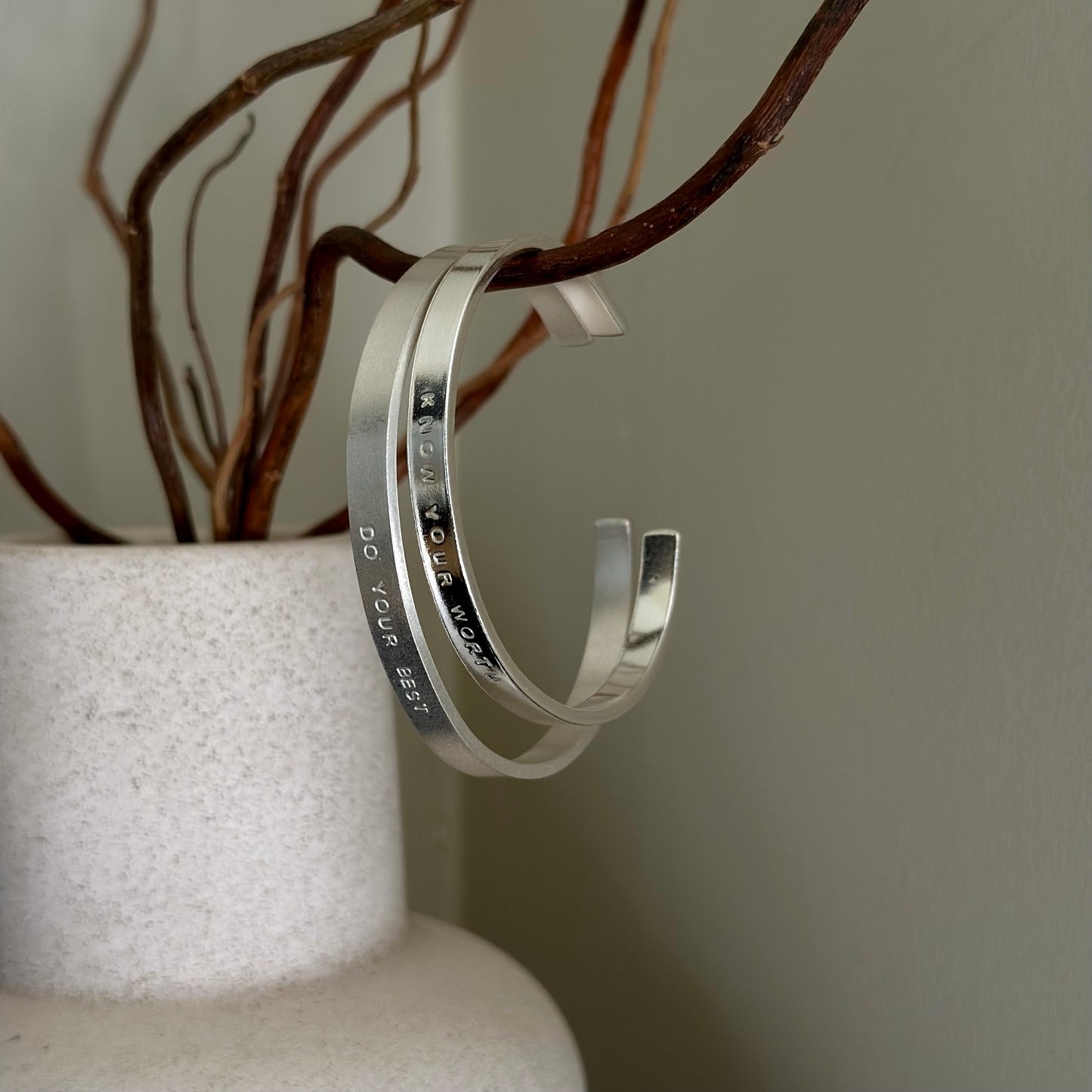 MAXI STORY Silver Cuff Bangle