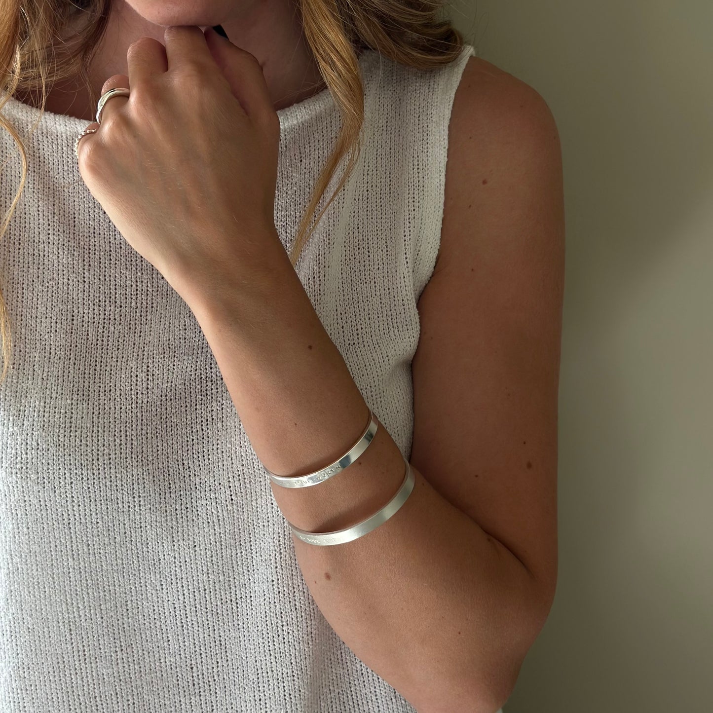 MAXI STORY Silver Cuff Bangle