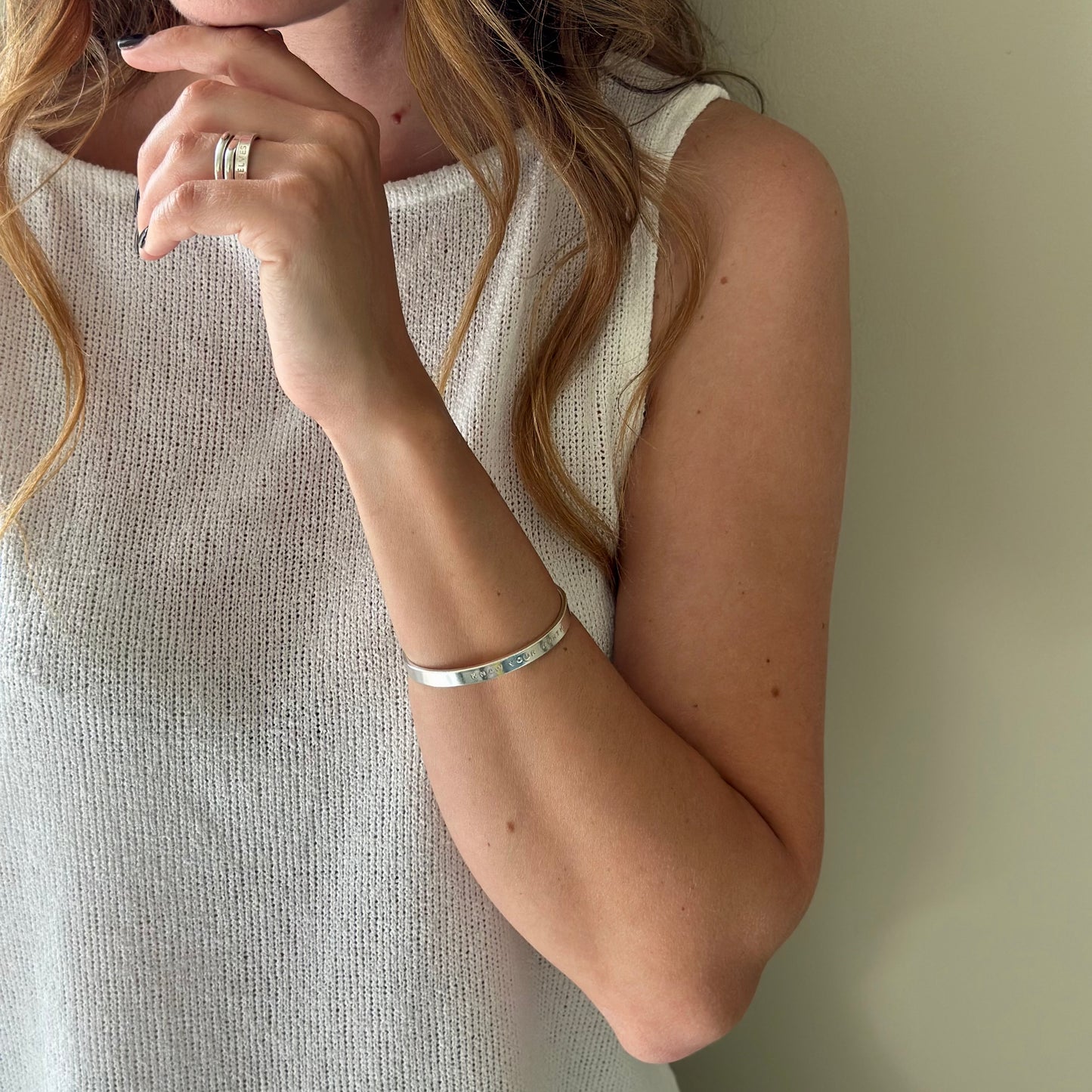 MAXI STORY Silver Cuff Bangle
