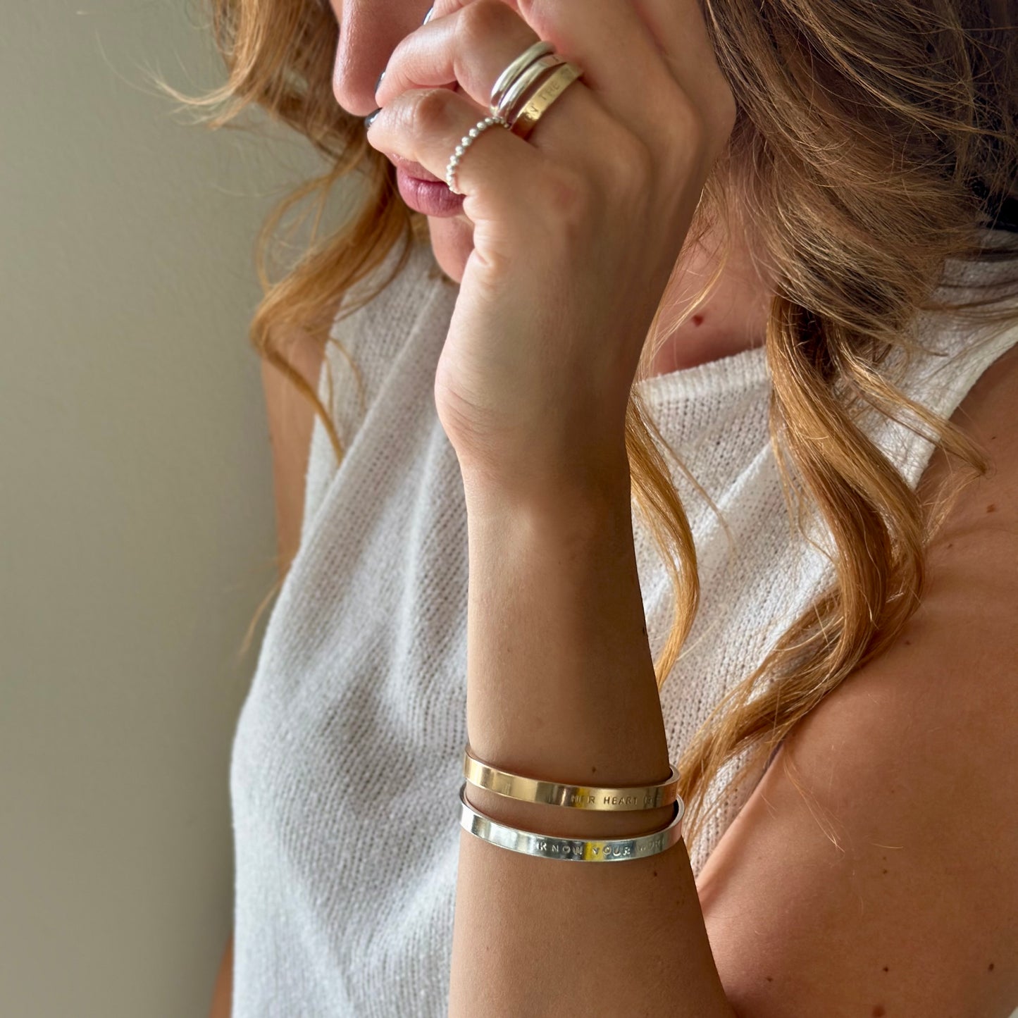 MAXI STORY Silver Cuff Bangle