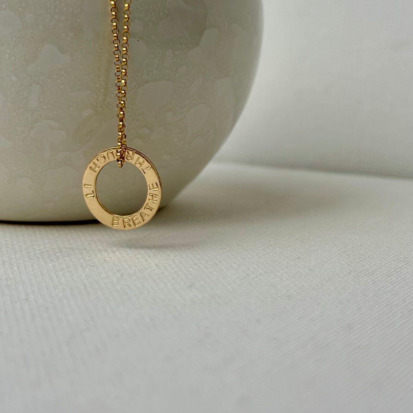 GOLD PERSONALISED CIRCLE CHARM NECKLACE