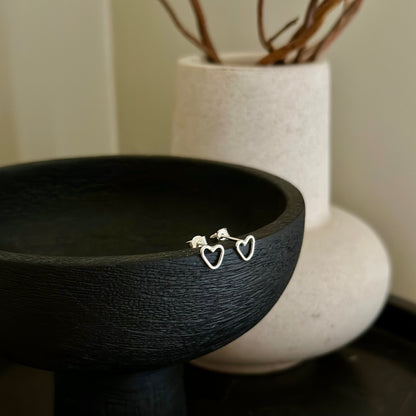 LITTLE LOVE HEART STUD EARRINGS