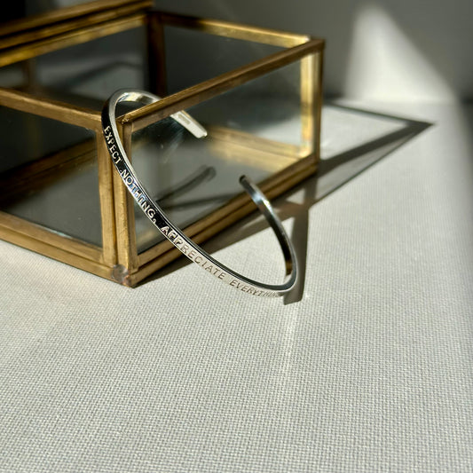 Personalised MIDI STORY Silver Cuff Bangle