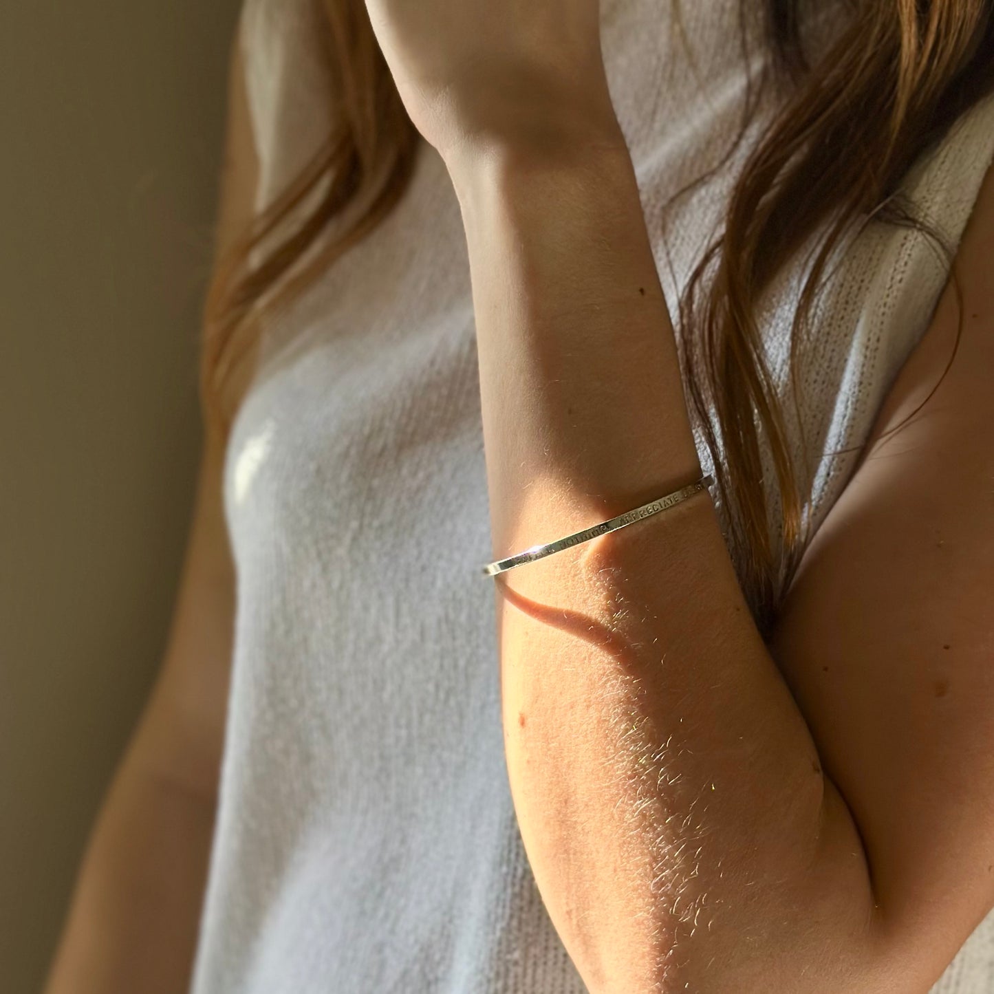 Personalised MIDI STORY Silver Cuff Bangle