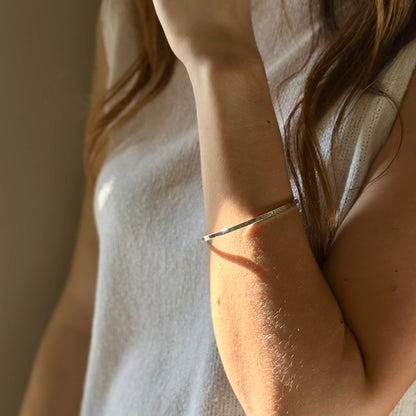 Personalised MIDI STORY Silver Cuff Bangle