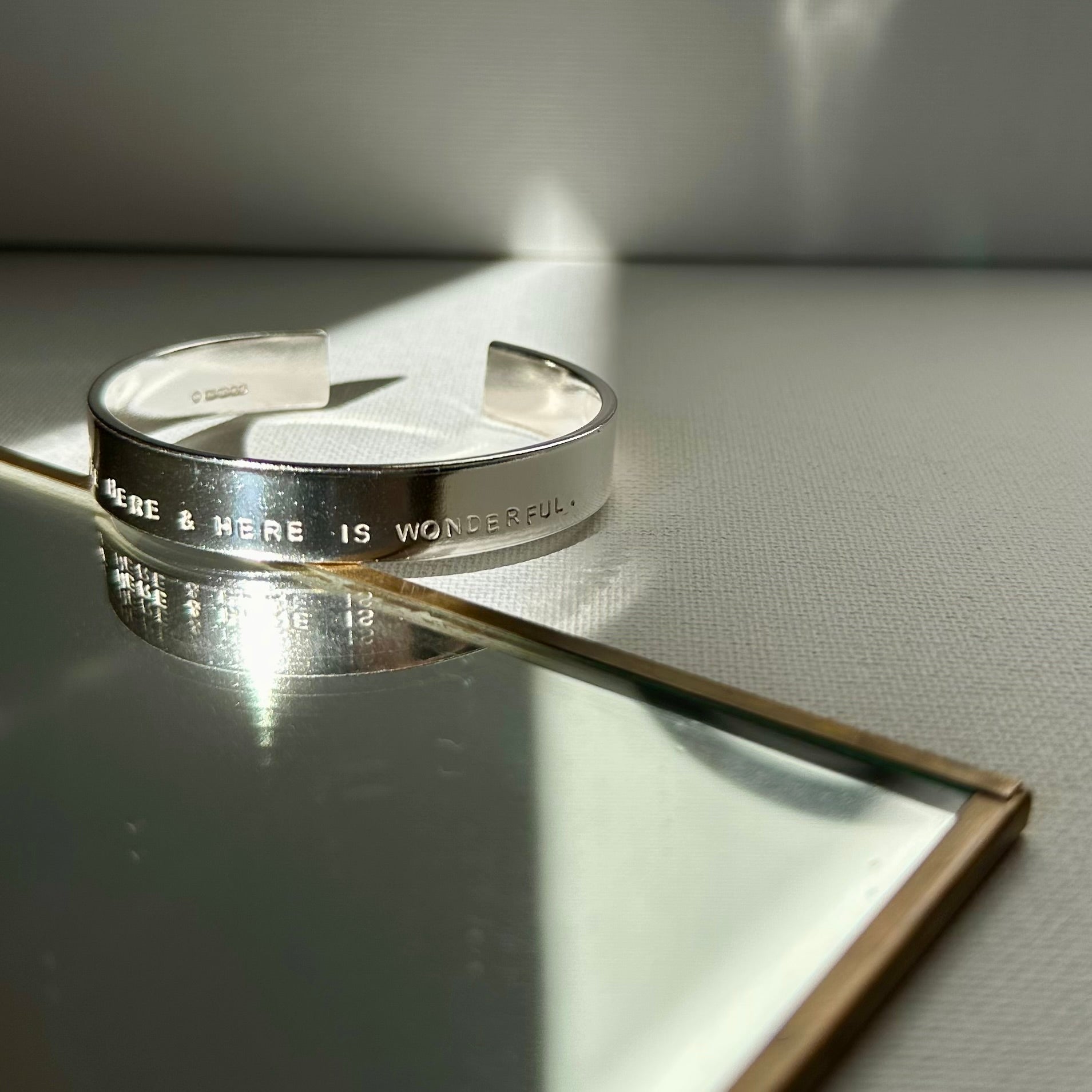 Chunky Personalised Silver Bangle