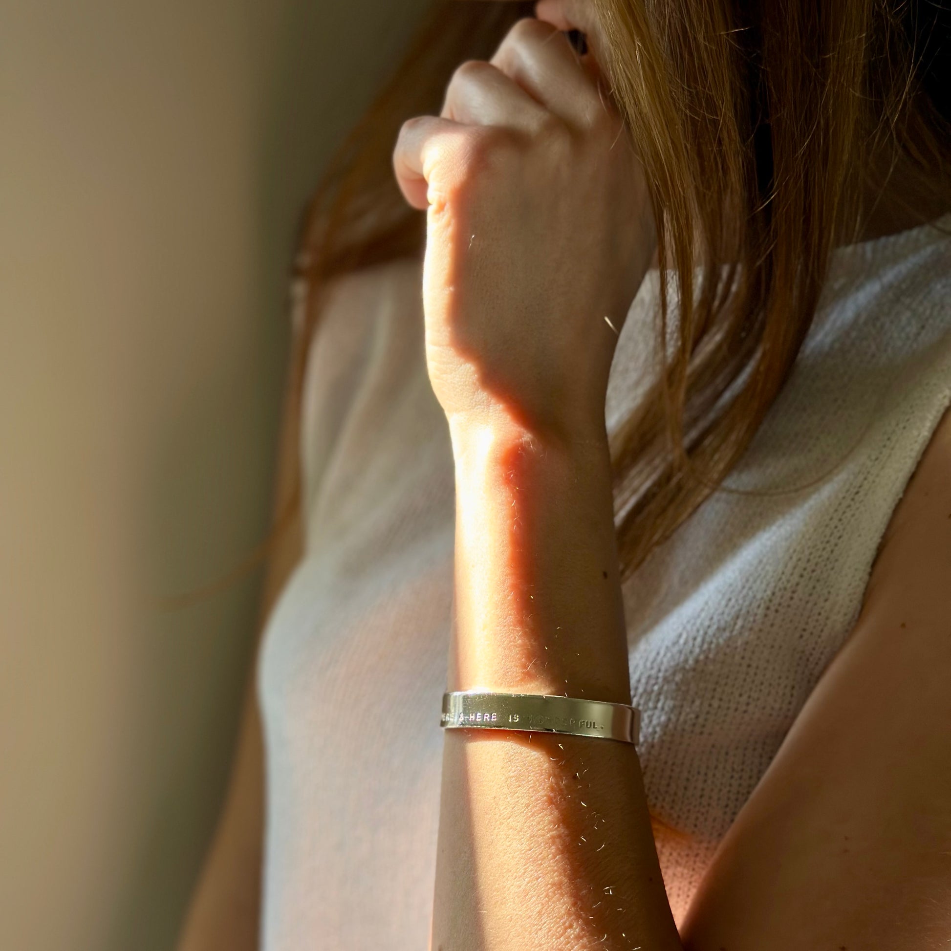 Chunky Personalised Silver Bangle