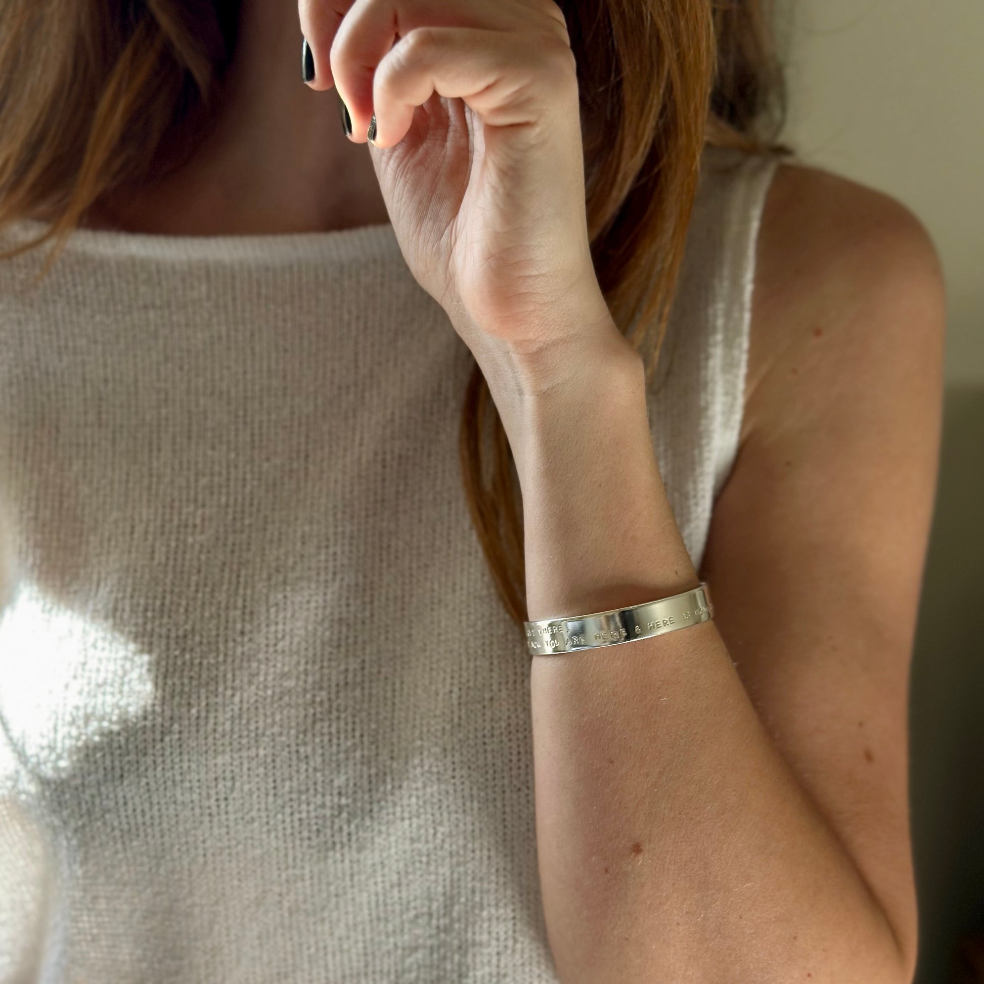 Chunky Personalised Silver Bangle