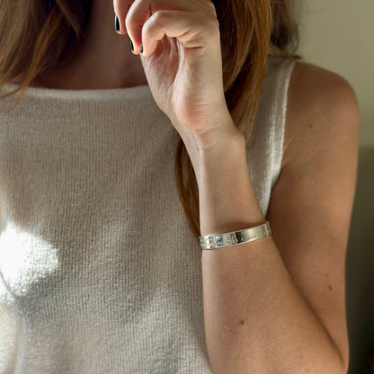 Chunky Personalised Silver Bangle
